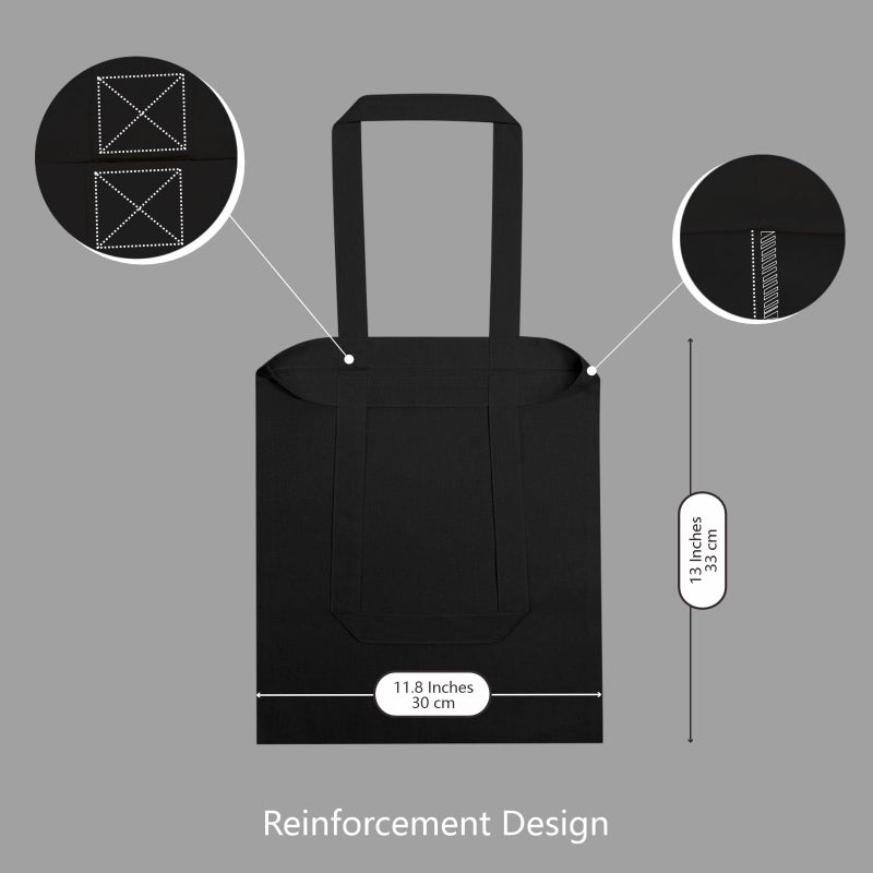 TOPDesign 10-Pack Economical 11.8"x13" Black Cotton Tote Bag, 5oz Lightweight Fabric, Small Reusable Grocery Shopping Cloth Bags, DIY Your Creative Designs - Image 5