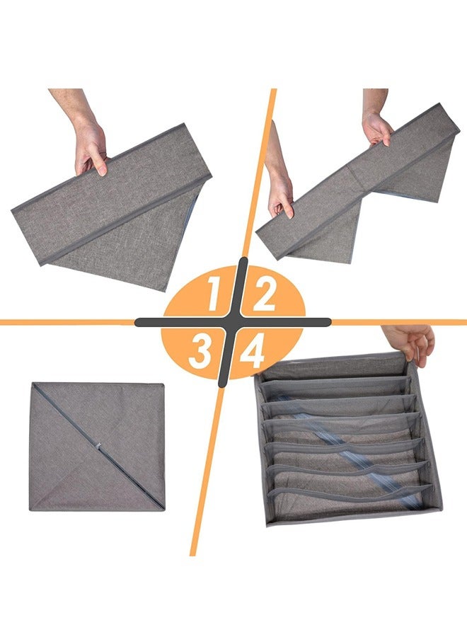 PADOM Padom 3 Pack Bra Underwear Drawer Organizer Dividers, Multiple Cell Fabric Foldable Dresser Closet Organizers and Storage Boxes for Baby Clothes, Bra, Socks, Underwear, Ties - Image 5