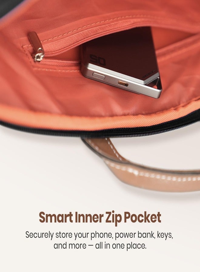 Portronics Encase 104 Laptop Sleeve for 15.6 Inch Laptops, PU Leather Office Bag with Trolley Strap, Smart Inner Pocket, Comes with Handle & Accessory Pockets, Office Laptop Bag/Case/Cover (Black) - Image 4