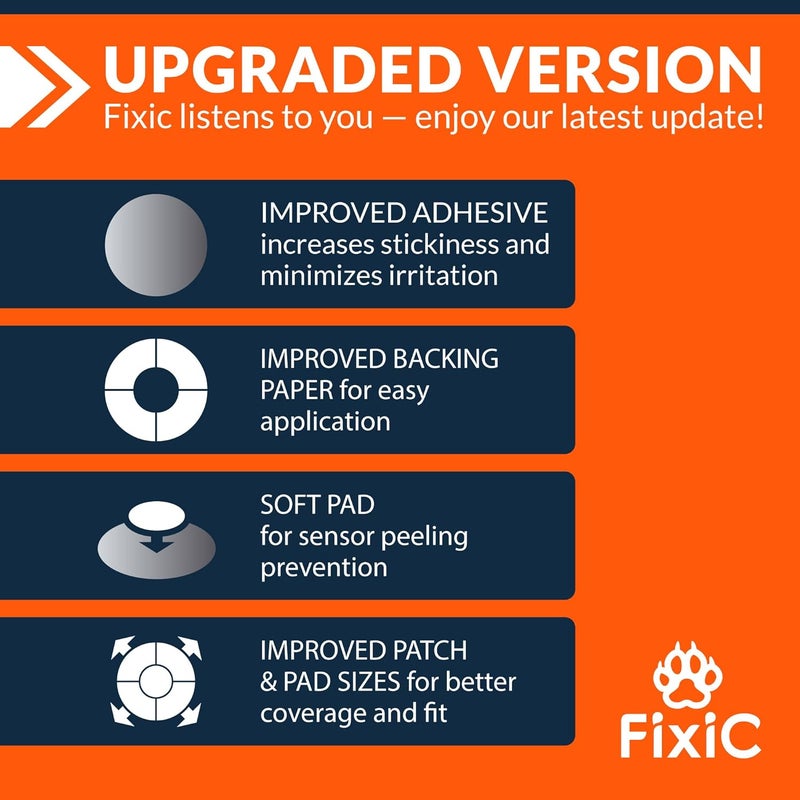 Fixic Libre 3 Sensor Covers - 25 Pack - Freestyle Adhesive Patches for Libre 3 & Plus Sensors - No Glue in The Center - Pre-Cut Back Paper - The Best Fixation for Your Sensor! (Upgraded, Transparent) - Image 2