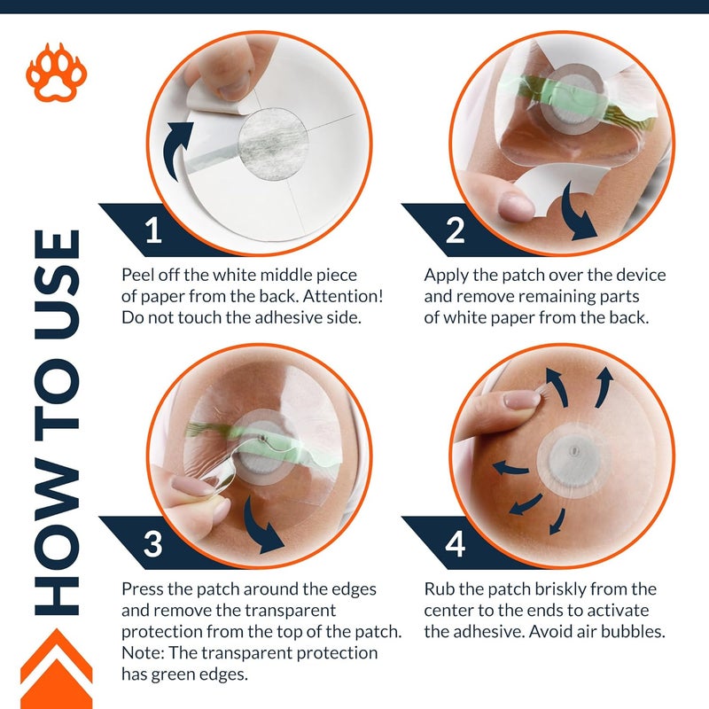 Fixic Libre 3 Sensor Covers - 25 Pack - Freestyle Adhesive Patches for Libre 3 & Plus Sensors - No Glue in The Center - Pre-Cut Back Paper - The Best Fixation for Your Sensor! (Upgraded, Transparent) - Image 4