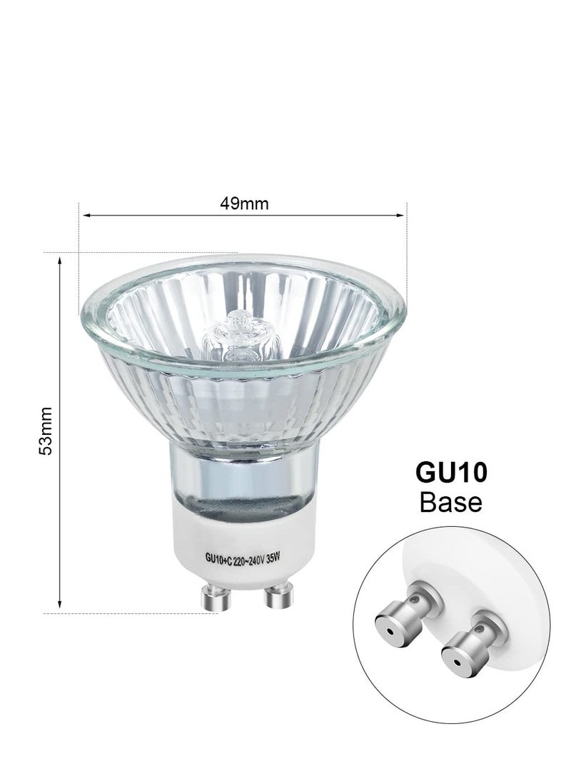Halogen Bulbs, Pack of 6 GU10 Halogen Spotlight Bulbs 35W 220-240V Dimmable 2800K Warm GU10 35W White