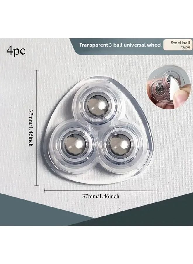 4 عجلات دوارة بيضاء ثقيلة ذاتية اللصق 360 درجة تركيب بدون أدوات - Image 4