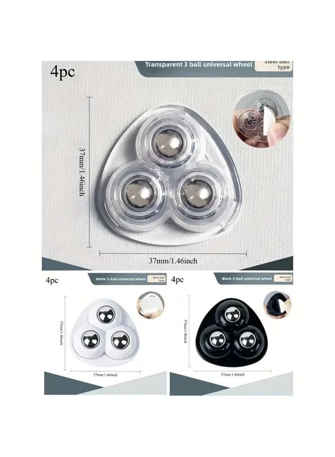 4 عجلات دوارة بيضاء ثقيلة ذاتية اللصق 360 درجة تركيب بدون أدوات - Image 3