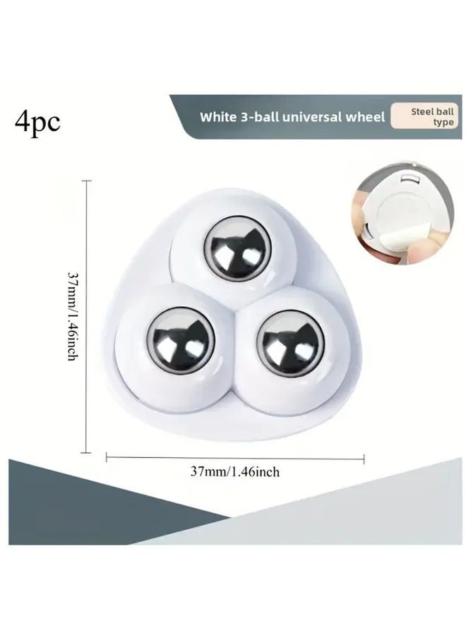 4 عجلات دوارة بيضاء ثقيلة ذاتية اللصق 360 درجة تركيب بدون أدوات - Image 1