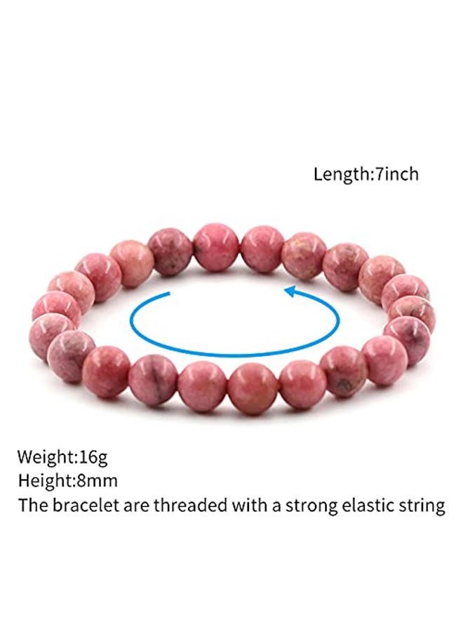Clearain 8mm Natural Gemstones Round Beads Energy Power Crystal Chakra Reiki Healing Elastic Stretch Bracelet 7 Inch Unisex, 7 inches, Gemstone, crystal - Image 2
