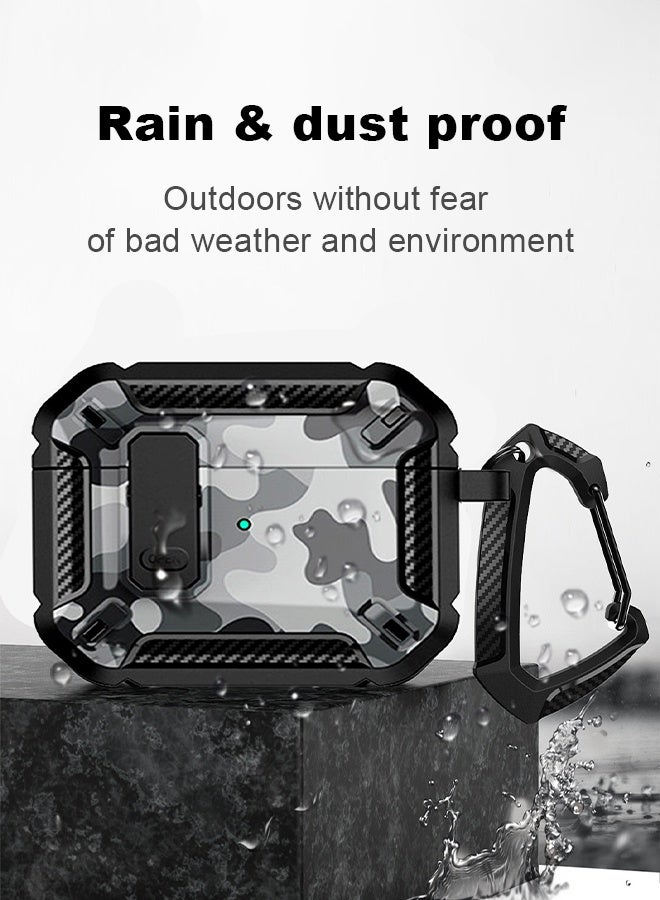 Wish Plus Airpods Case For 3 Generation With Anti-Lost Lock Keychain, Hard Shell,Drop-Proof Andshock-Resistant Airpods Cover With Carabiner, Suit For Mountaineering, Hiking, Cycling (Grey) - Image 4