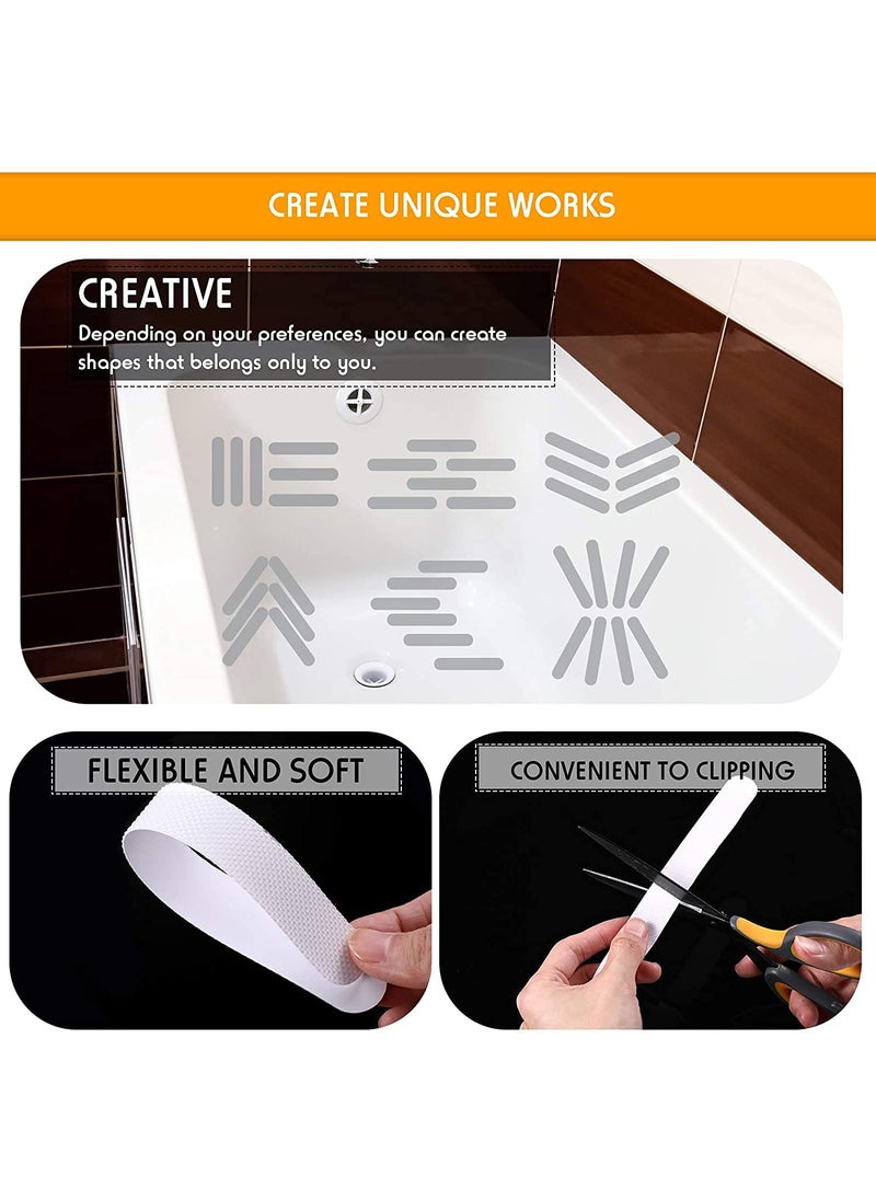 Leeonz Leeonz 48 Pieces Anti Slip Shower Stickers Set, Non-Slip Safety Bathtub Strips, Non-Slip Shower Strips Treads, Transparent Tubs Mat for Bathroom, Kitchen, Ladders, Stairs Steps, Pools, Bathtub, Shower  - Image 3