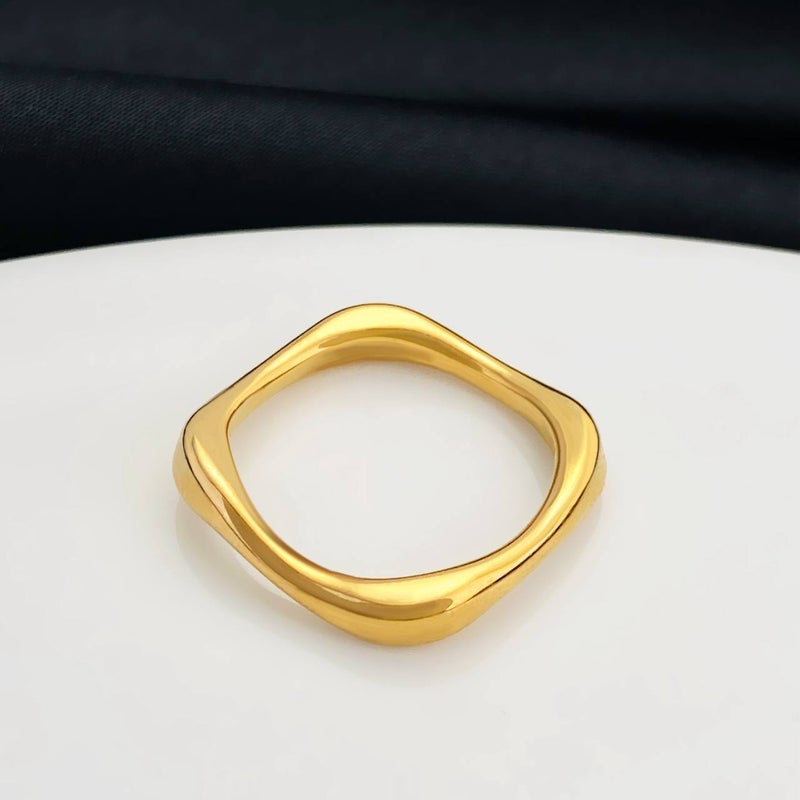 Golden Stainless Steel Ring Size 19 - Image 1