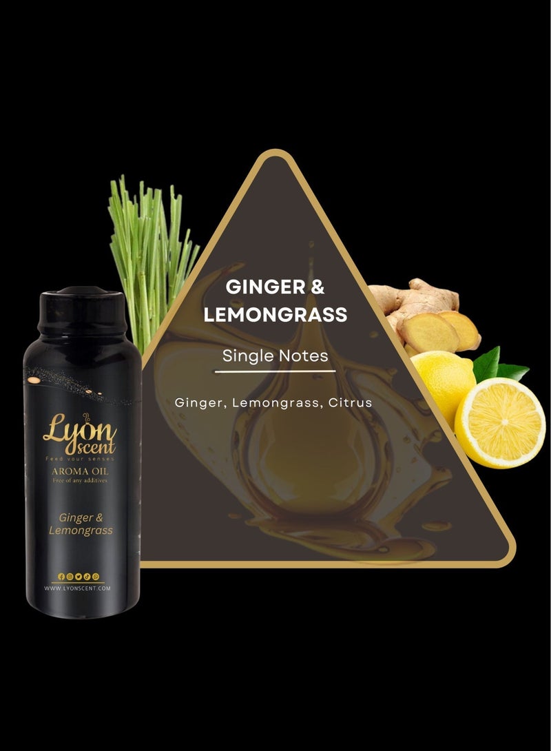 Lyon Scent Aroma Oil, 100% Pure Oil, Perfume for Air Freshener, Diffuser Aroma, Fragrance Oil, Air Freshener Oil refill, Essential Scented Oil, Luxurious Scent (Ginger & Lemongrass) - Image 2