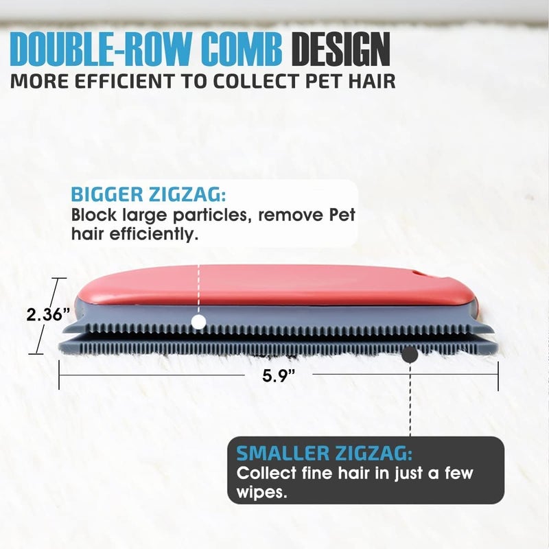 SHOWAY 2-pack pet hair remover brush, reusable rubber dog and cat fur and lint remover for furniture, carpet, clothes, mat, sofa, couch and more - Image 4
