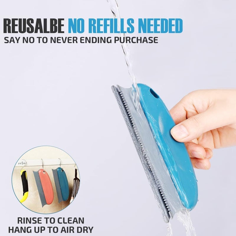 SHOWAY 2-pack pet hair remover brush, reusable rubber dog and cat fur and lint remover for furniture, carpet, clothes, mat, sofa, couch and more - Image 3