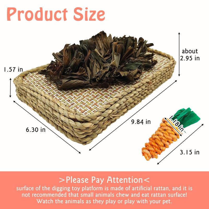 Hamiledyi Pet Fun Bunny Chew Toy Rattan Grass Scratcher Rabbit Enrichment Climbing Play Carrot Digging Toys for Bunnies Rabbits Guinea Pigs Parrots Ferret Hedgehog Squirrel and Other Rodents - Image 4