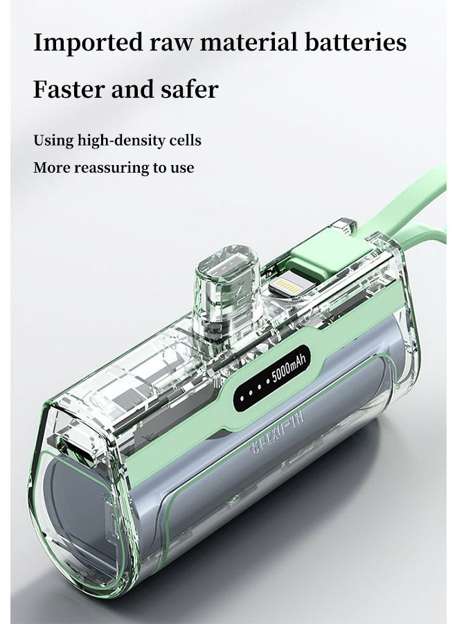 5000mah Mini Power Supply,20W Pd Fast Charging Portable Charger Battery Pack,Apple Android Compatible,Suitable for Business Trip/Travel/Outdoor Picnic(Black) - Image 4