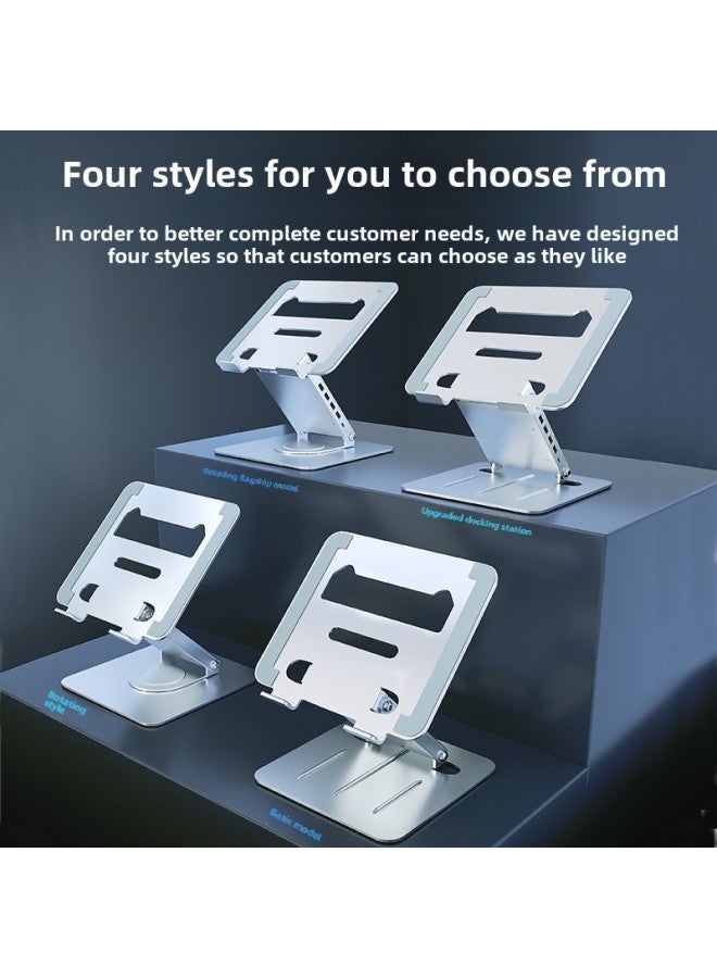 Desktop Laptop Bracket Upgrade And Expansion Dock Rotary Office Entertainment Live Elevated Rack Support Wholesale-Color:A12 Docking Station Fixed Silver - Image 3