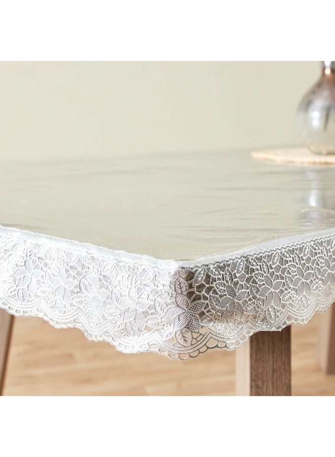 Home Box Crystallo Transparent Table Cover with Lace Border 178 x 228 cm - Image 3