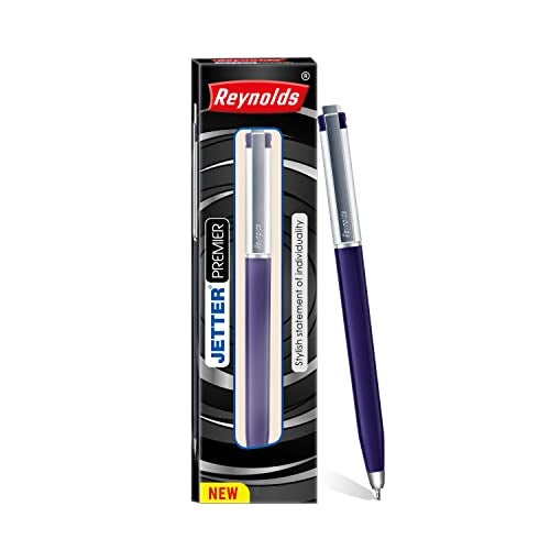 Reynolds Jetter Premier 1 Pen for Writing Blue I Lightweight Ball Pen With Comfortable Grip for Extra Smooth Writing I School and Office Stationery - Image 1