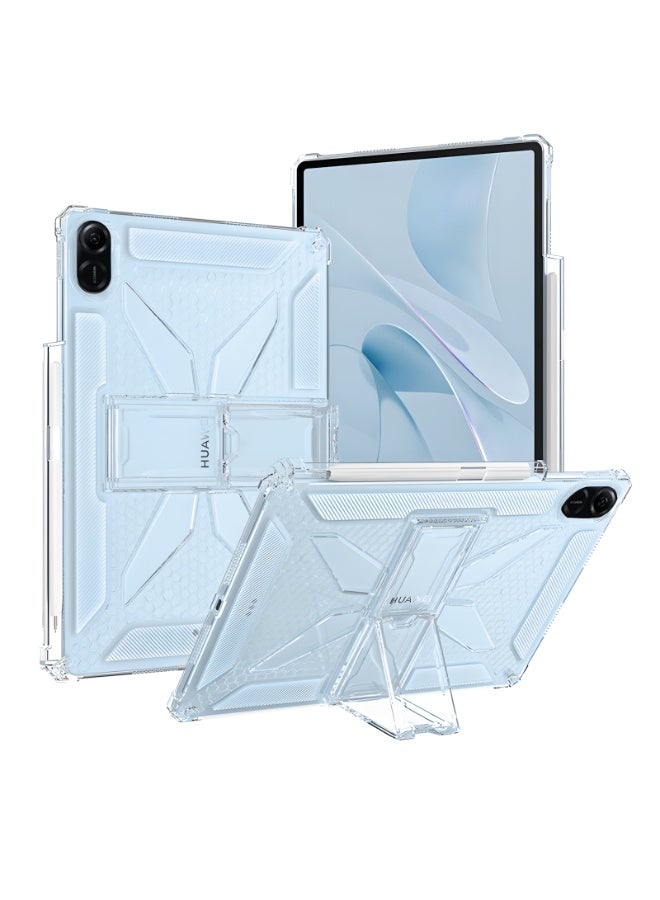 جراب شفاف مزود بحامل لجهاز هواوي ميت باد إس إي 11 بوصة (إصدار 2024)، مقاوم للصدمات، نحيف وخفيف الوزن، مقاوم للاصفرار، غطاء مزود بحامل، وحامل قلم - شفاف - Image 1