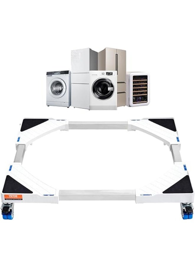Adjustable Appliance Furniture Dolly – Universal Mobile Base with 4 Locking Wheels for Mini Fridge, Washing Machine & Dryer (Expandable 15"-24.2")