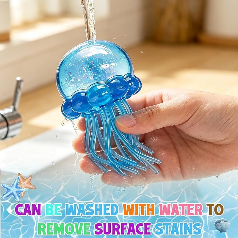 QITAI 2Pcs Jellyfish Squeeze Toys, Drop Malt Sugar Balls Relieve Stress, Fidget Toy with a Super Solid for Kids, Sensory Toys for Anxiety and Stress Relief, Summer Party Gifts for Kids and Adult - Image 5