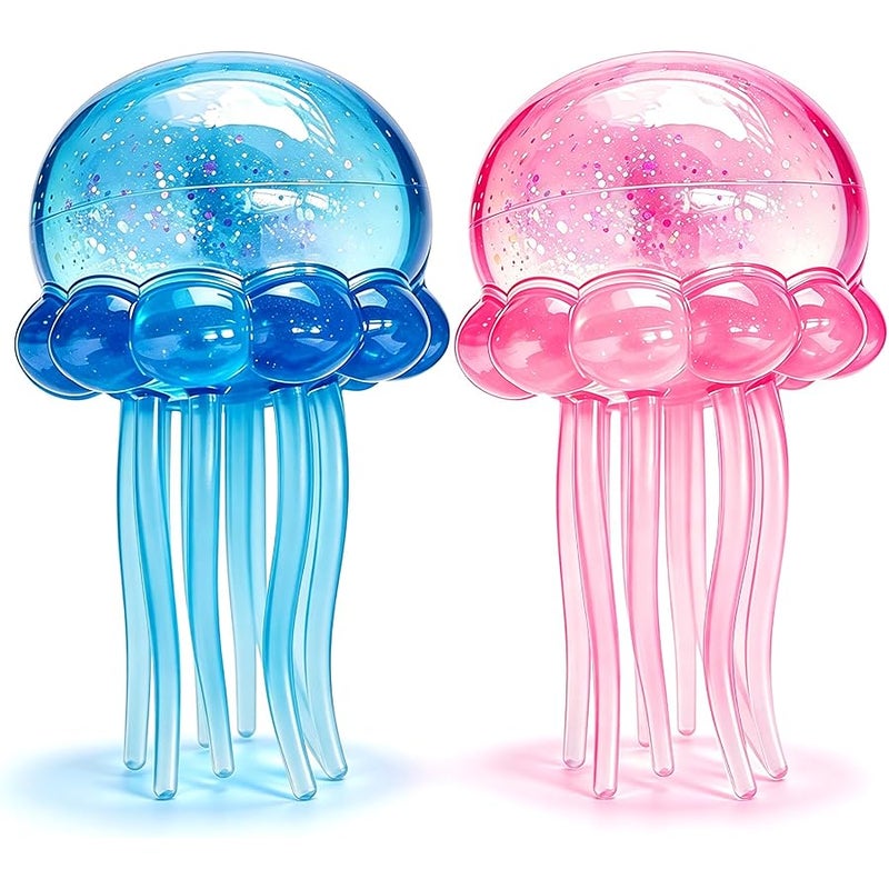 QITAI 2Pcs Jellyfish Squeeze Toys, Drop Malt Sugar Balls Relieve Stress, Fidget Toy with a Super Solid for Kids, Sensory Toys for Anxiety and Stress Relief, Summer Party Gifts for Kids and Adult - Image 1