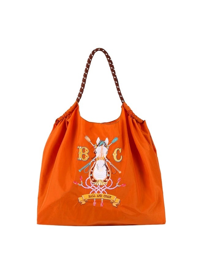 Ballchain Japanese Nylon Cloth Handheld Large Capacity Canvas Bag Nylon Embroidered Shopping Bag (BC)