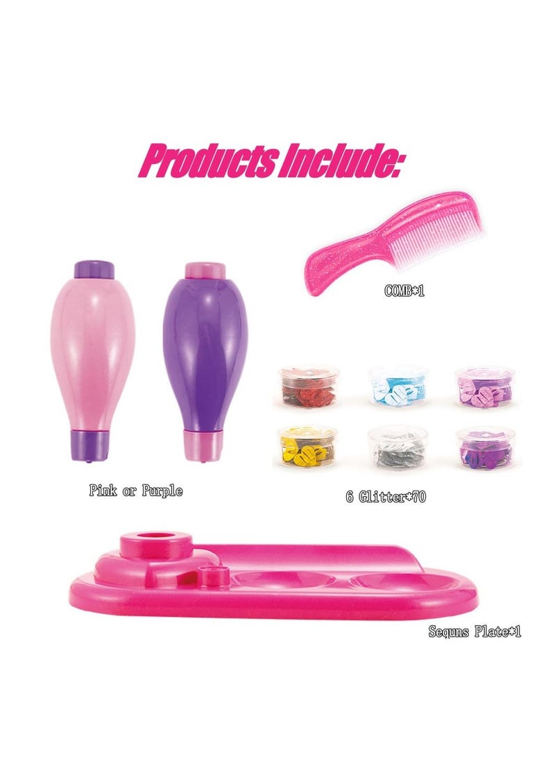 SYOSI Hair Glitter Sequins Kit, Hair Bedazzler Kit with Glitter Glitter Patch Hair Decorating Kit Hair Glitter Patch and Stapler Set -  6 Different Types Available 420Pcs Glitter Sequins - Image 2