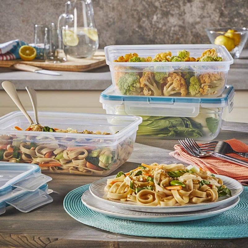 Snapware Total Solution 3-Pack (8.5-Cup) Plastic Food Storage Containers Set, Leakproof & Airtight Locking Lids Rectangular Tupperware, Non-Toxic BPA-Free Lids, Microwave Dishwasher Freezer Safe - Image 2