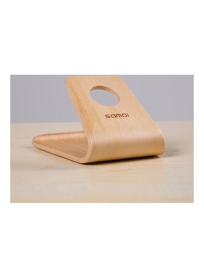 NIBEMINENT Wooden Mobile Phone Stand Beige - Image 4