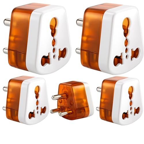 KAVANA 16amp Converter Plug for India (Pack of 4) 6ampere to 16ampere 3-Pin International Socket for Big Size 16 A Plug Top (Use 16amp Devices in 6amp Socket) for Geysers A/C Refrigrator Microwave - Image 1
