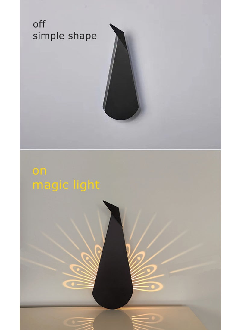 Onelight Led Creative Iron Art Wall Lamp With Peacock Opening Tail Theme Effect  - Image 4