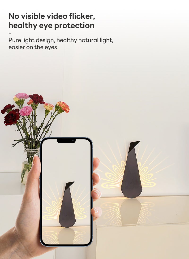 Onelight Led Creative Iron Art Wall Lamp With Peacock Opening Tail Theme Effect  - Image 3