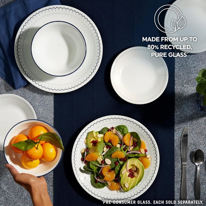 Corelle Vitrelle 675 Salad Appetizer Plate Set Triple Layer Glass and Chip Resistant Lightweight Round Plates 6Piece Caspian - Image 5