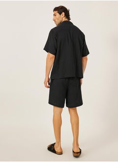 Styli Solid Short Sleeve Relaxed Fit Shirt and Shorts Co-Ords  - Image 1