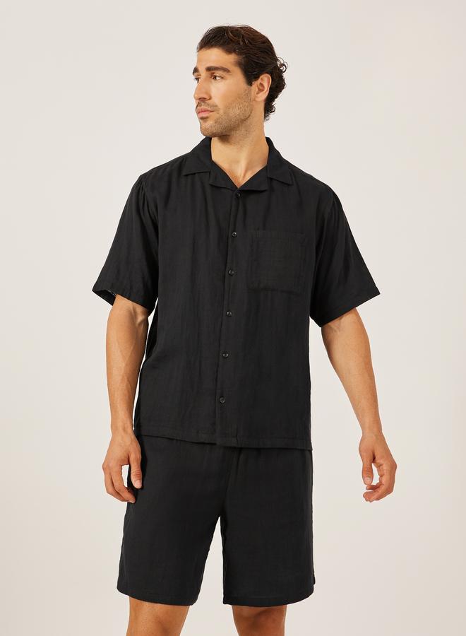 Styli Styli Solid Short Sleeve Relaxed Fit Shirt and Shorts Co-Ords  - Image 2