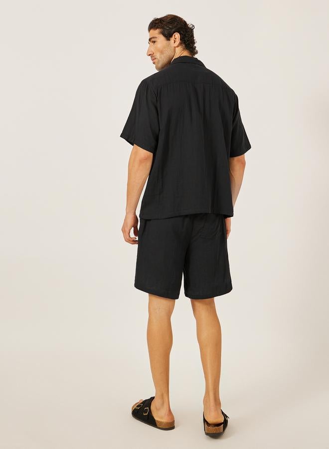 Styli Styli Solid Short Sleeve Relaxed Fit Shirt and Shorts Co-Ords  - Image 4