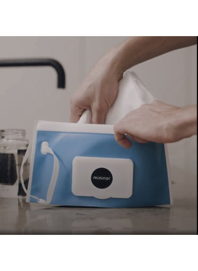Mininor حقيبة سفر مناديل جافة زرقاء - Image 3