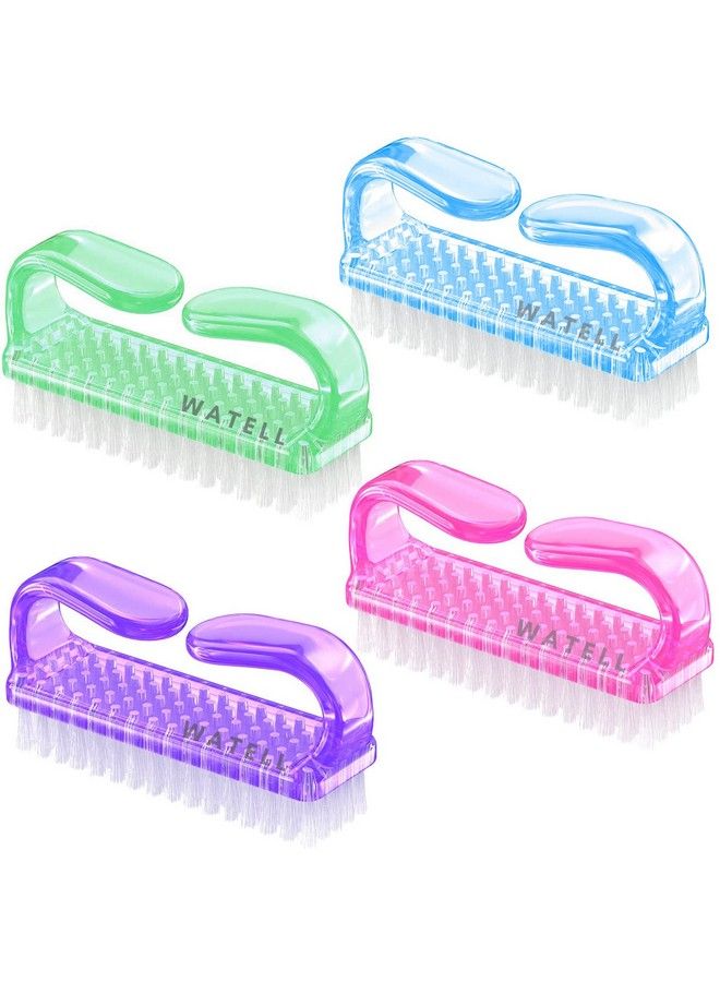 4 Pcs Nail Brush For Daily Use 4 Different Kinds Of Fingernail Brush With Plastic Handle Nail Brush For Cleaning Fingernails Easy To Use Nail Scrub Brush Nail Cleaner Nail Brushes For Hands Feet - Image 1