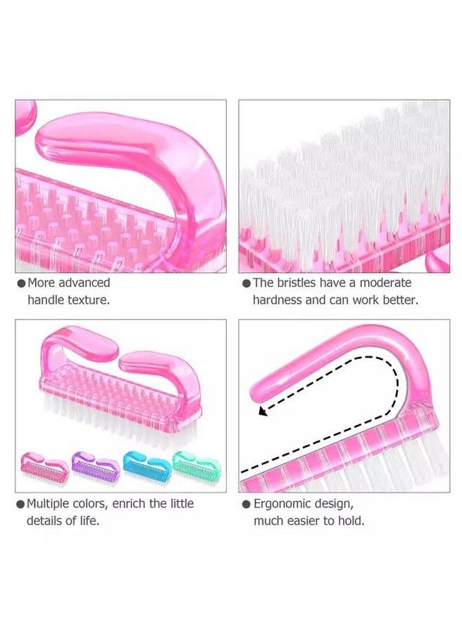 4 Pcs Nail Brush For Daily Use 4 Different Kinds Of Fingernail Brush With Plastic Handle Nail Brush For Cleaning Fingernails Easy To Use Nail Scrub Brush Nail Cleaner Nail Brushes For Hands Feet - Image 4