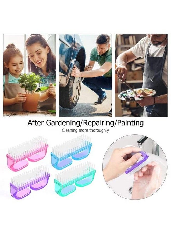 4 Pcs Nail Brush For Daily Use 4 Different Kinds Of Fingernail Brush With Plastic Handle Nail Brush For Cleaning Fingernails Easy To Use Nail Scrub Brush Nail Cleaner Nail Brushes For Hands Feet - Image 5