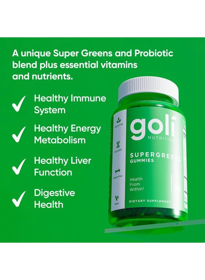 Goli SuperGreen Vitamin Gummy - 300 Count - Essential Vitamins and Minerals - Plant-Based, Vegan, Gluten-Free & Gelatin Free - Health from Within, Pack of 5 - Image 2