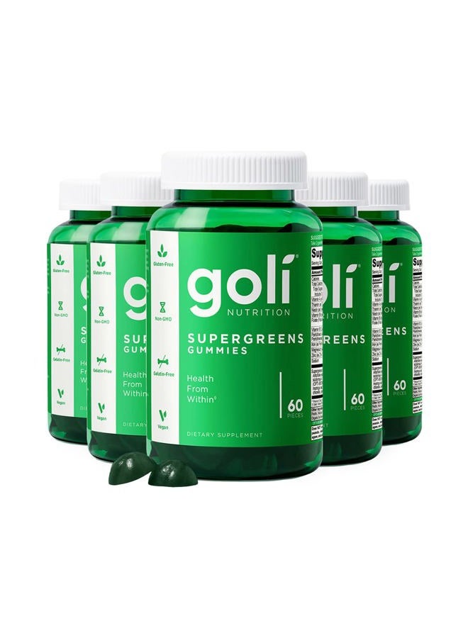 Goli SuperGreen Vitamin Gummy - 300 Count - Essential Vitamins and Minerals - Plant-Based, Vegan, Gluten-Free & Gelatin Free - Health from Within, Pack of 5 - Image 1