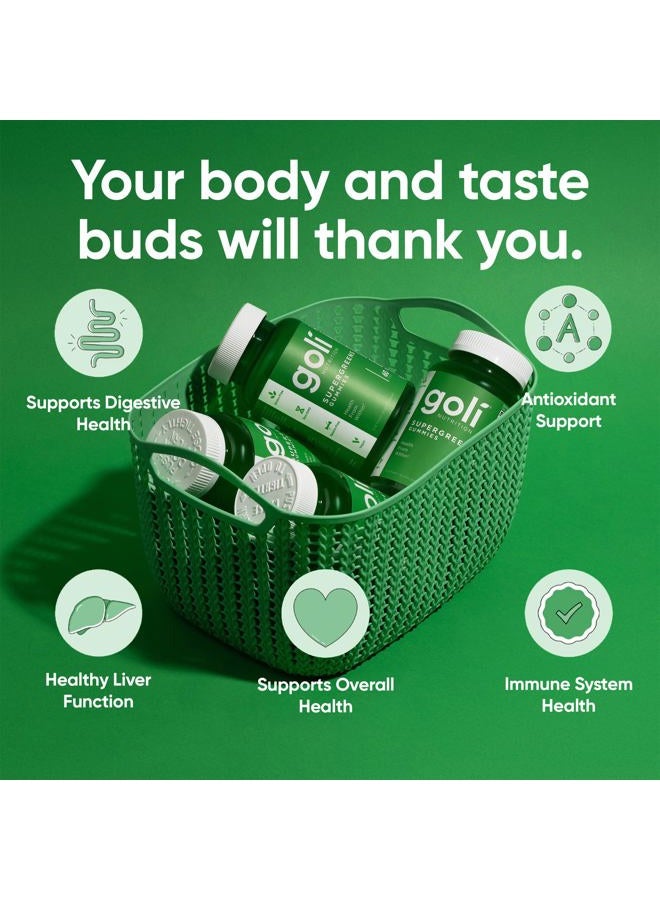Goli SuperGreen Vitamin Gummy - 300 Count - Essential Vitamins and Minerals - Plant-Based, Vegan, Gluten-Free & Gelatin Free - Health from Within, Pack of 5 - Image 4