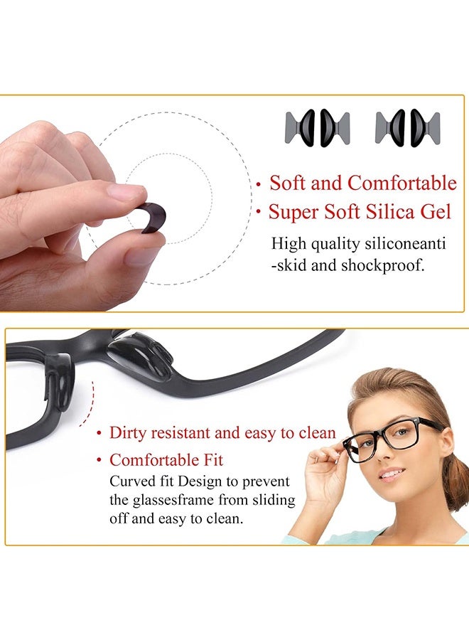 Wffo Anti-Slip Nose Pads Silicone Butterfly Shape - 20 Pairs Eyeglass Nose Pads - Soft Non-Slip Adhesive Nose Pads - for Reading Glasses Sunglasses Spectacles - Super Sticky Backing （1.8mm/Black） - Image 2
