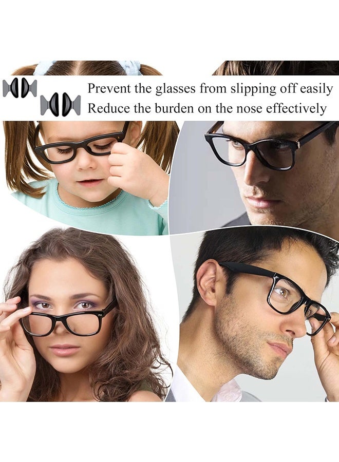 Wffo Anti-Slip Nose Pads Silicone Butterfly Shape - 20 Pairs Eyeglass Nose Pads - Soft Non-Slip Adhesive Nose Pads - for Reading Glasses Sunglasses Spectacles - Super Sticky Backing （1.8mm/Black） - Image 4