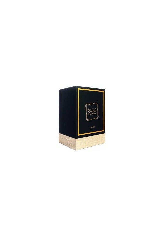 Lattafa - Perfume by Lattafa Khamra, a spicy perfume for women and men. It smells very beautiful. 100 ml spray. Top notes: cinnamon, nutmeg, bergamot. Middle notes: dates, praline, tuberose, - Image 1