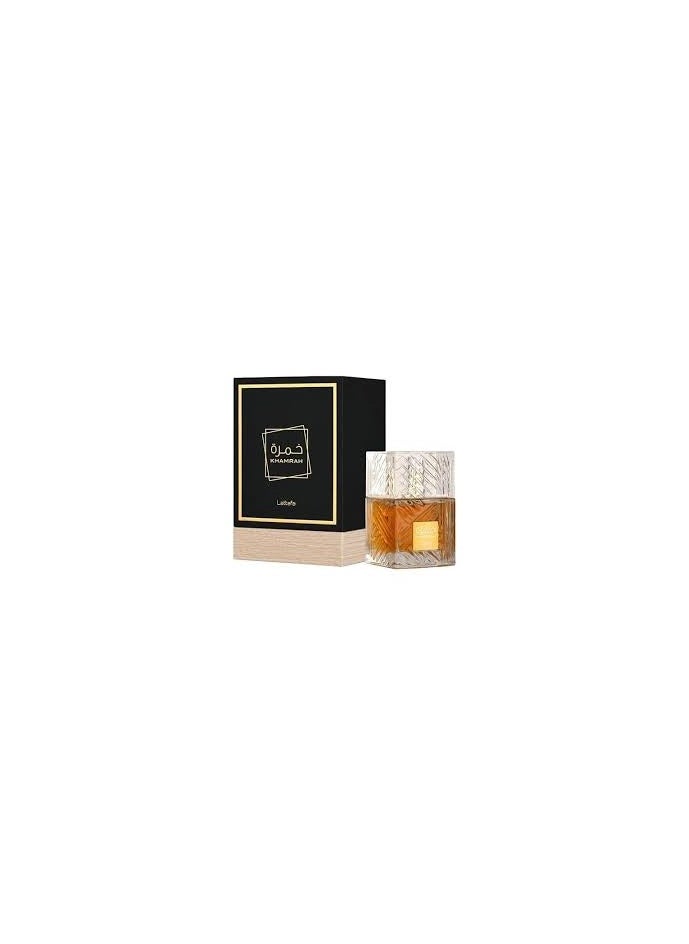 Lattafa - Perfume by Lattafa Khamra, a spicy perfume for women and men. It smells very beautiful. 100 ml spray. Top notes: cinnamon, nutmeg, bergamot. Middle notes: dates, praline, tuberose, - Image 1