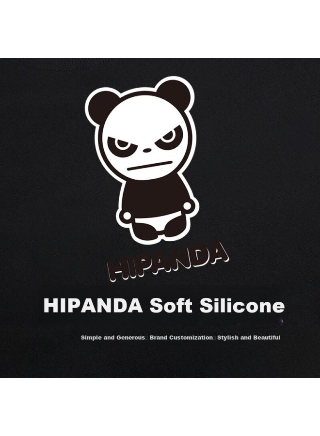 Hipanda o Panda Sweatshirt For Men, Autumn Round Neck Pullover, Trendy Silicone Print, Versatile Casual Long-sleeve Top, Black, Size M - Image 2