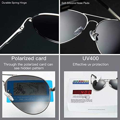 Gleyemor Polarized Aviator Sunglasses for Small Face Women and Men, 52MM Small Aviators 100% UV Protection (Gunmetal/G15) - Image 5