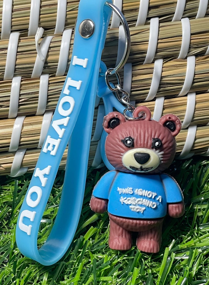 ميدالية مفاتيح كرتونية مميزة اكسسوار أنيق سلسلة مفاتيح بشخصية دب مع شريط يتناسب مع مفاتيح السيارة والمحفظة والحقيبة هدية ابداعية جميلة - Image 2